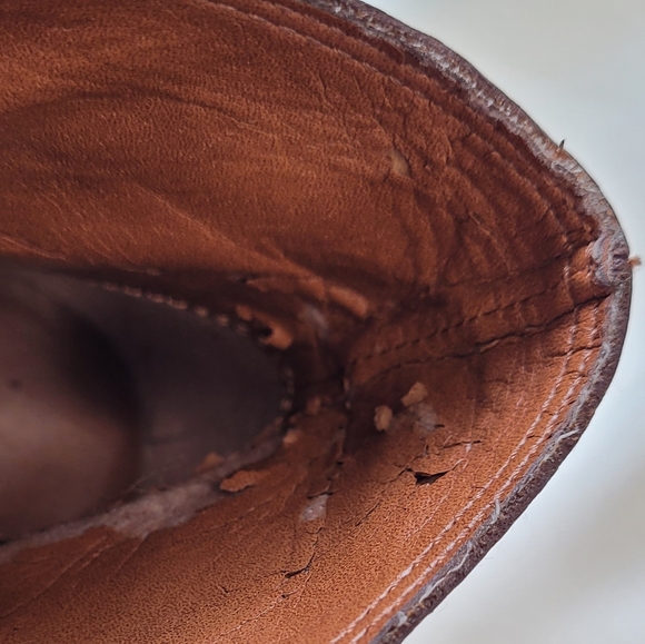 Lucky Brand Laureen Brown Leather Heeled Ankle Booties Side Zipper Size 10 M - Picture 3 of 9